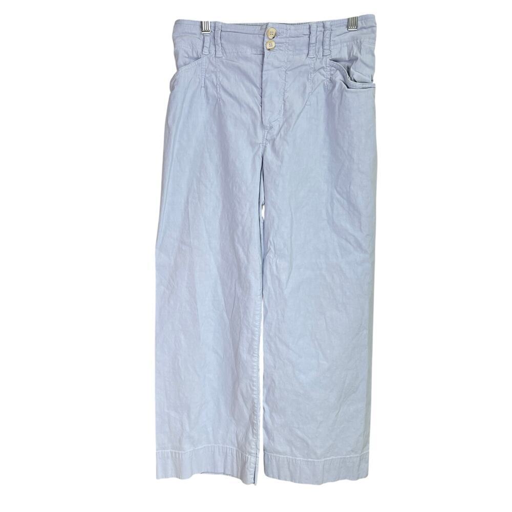 Anthropologie Light Blue High Waist Wide Leg Flare Pants 6/30